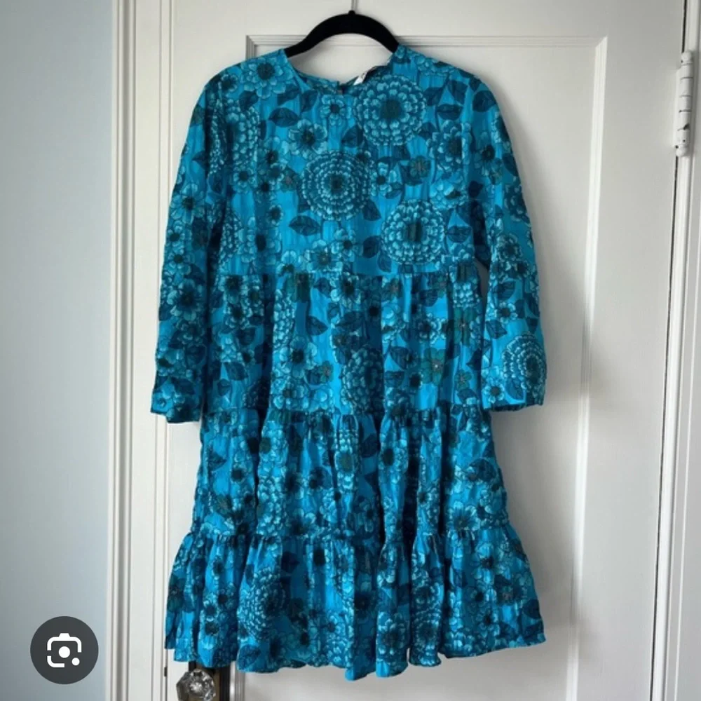 Zara Vibrant Blue Floral Dress - Picture 1 of 3
